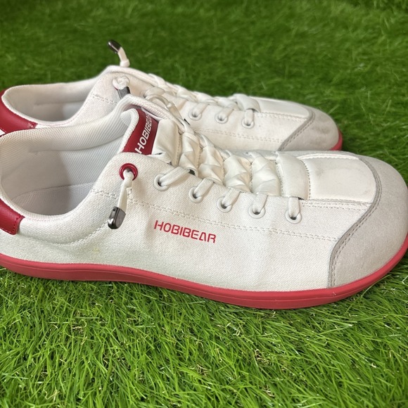 Hobibear Men's White and Red Athletic Sneakers - Picture 3 of 6